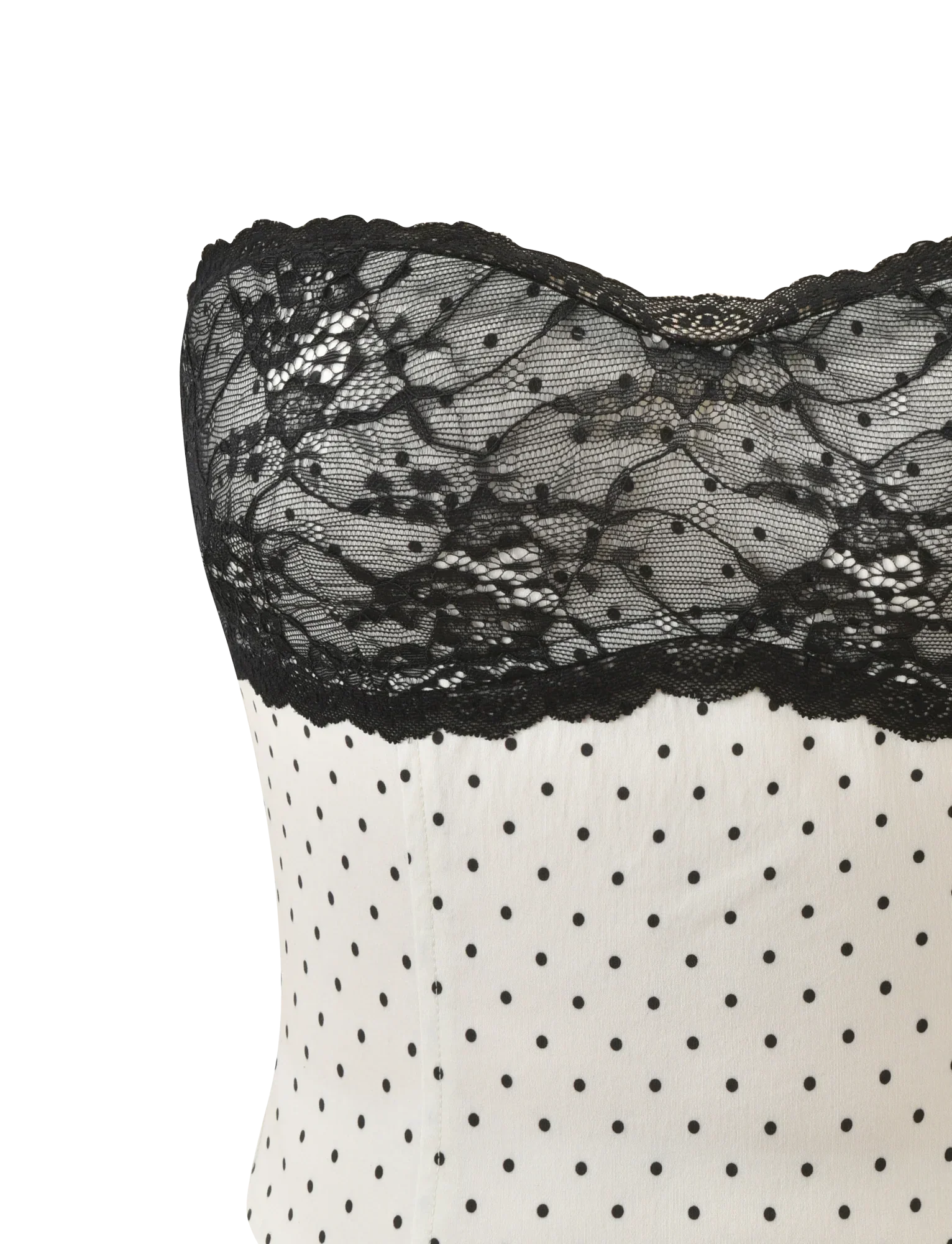 KITTIE LACE CORSET CREAM DOT