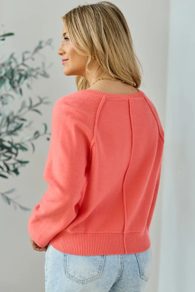 Casey Coral Henley Pullover