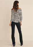 Tie Waist Blouse Black White