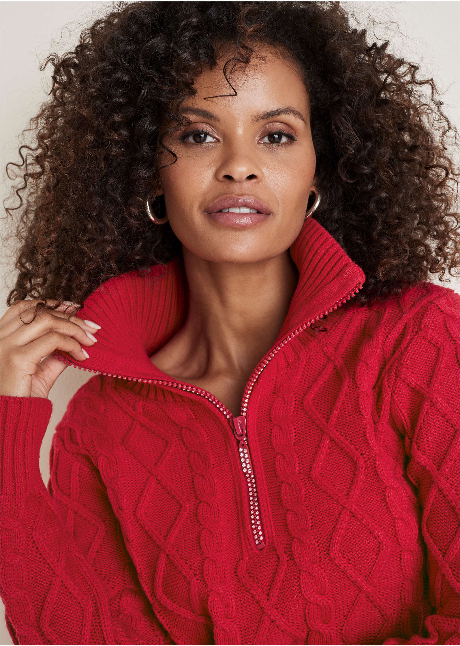 Zip Pullover Equestrian Red