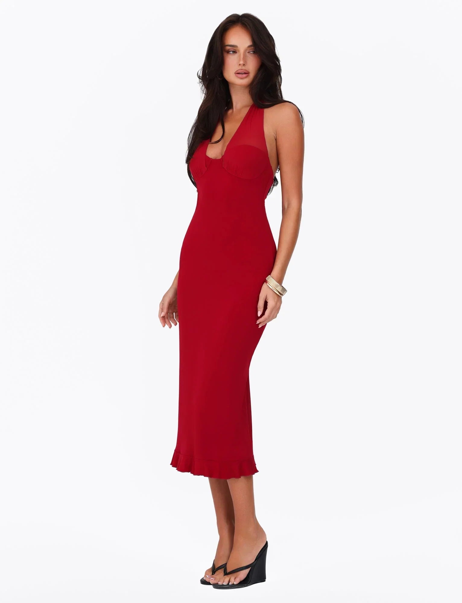 GRANGER MIDI DRESS RED CHERRY RED