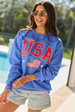 Athletic USA Flag Blue Graphic Sweatshirt