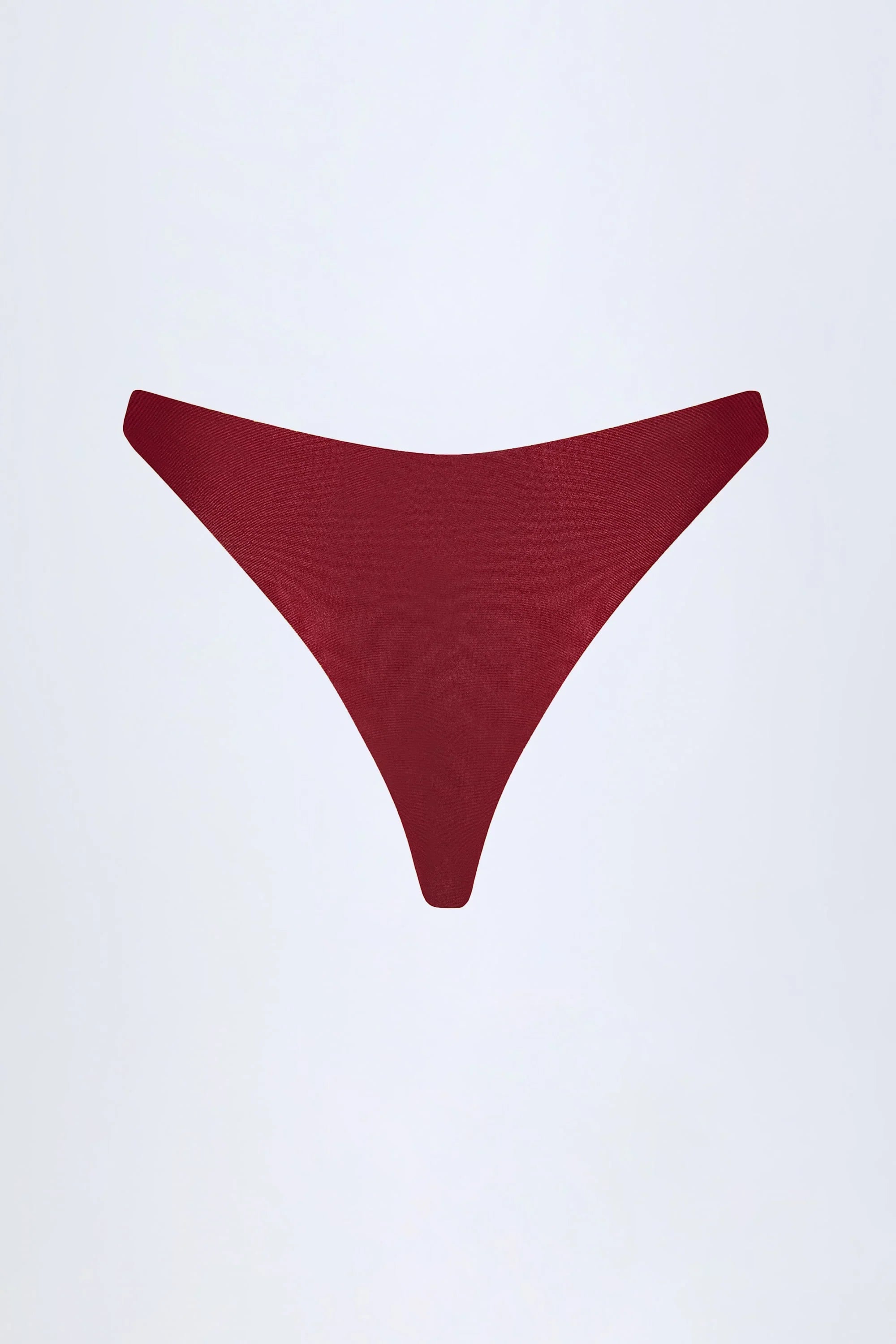 Bead Embellished Cheeky Bikini Bottoms in Dark Cherry