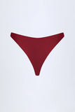 Bead Embellished Cheeky Bikini Bottoms in Dark Cherry