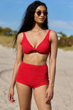 Coastal Crush Red Twist Underwire Bikini Top