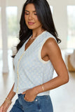 Briar Sleeveless Blue Floral Button Up Tank