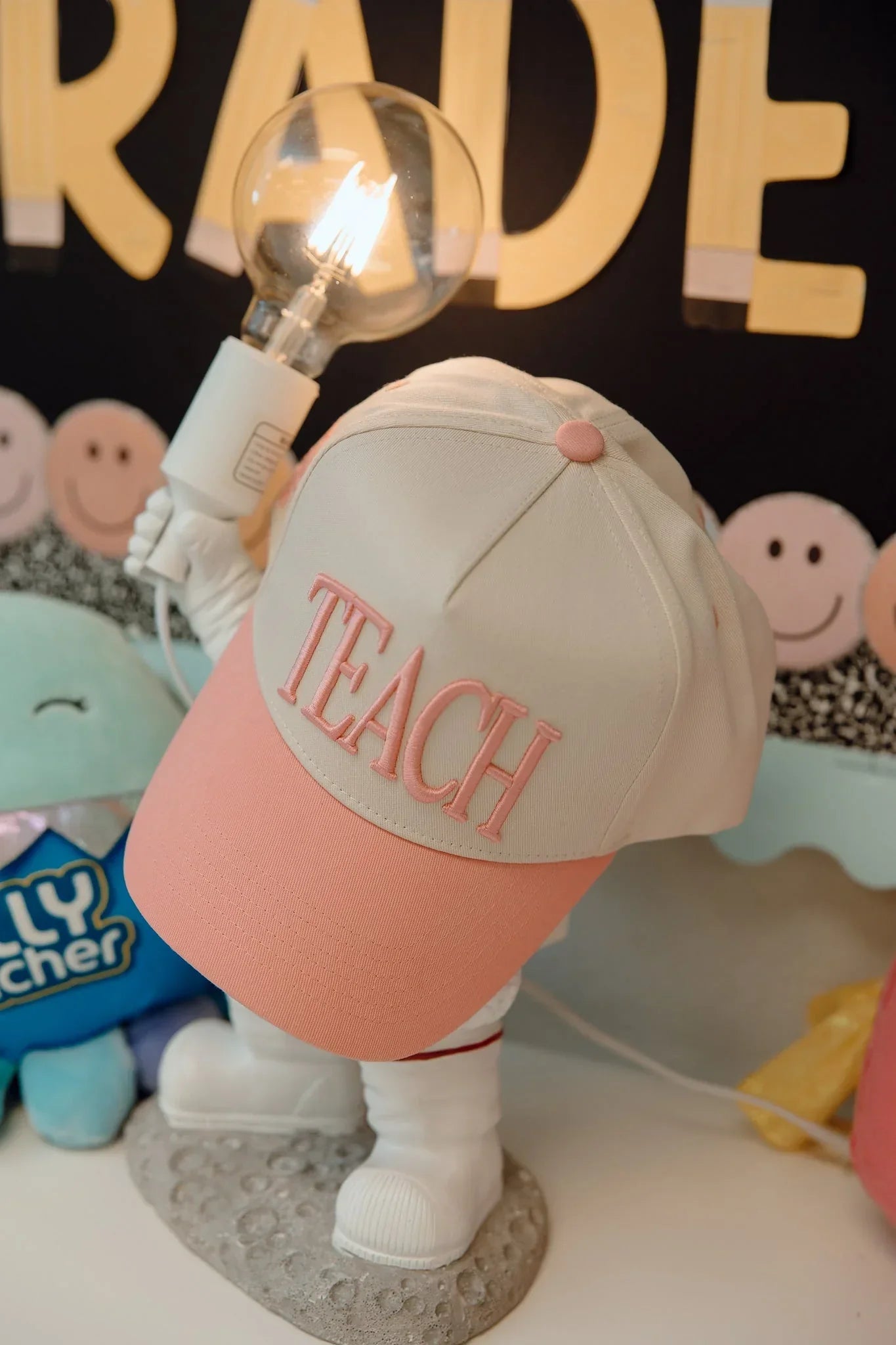 KenzKustomz Pink Vintage Trucker Hat Teach