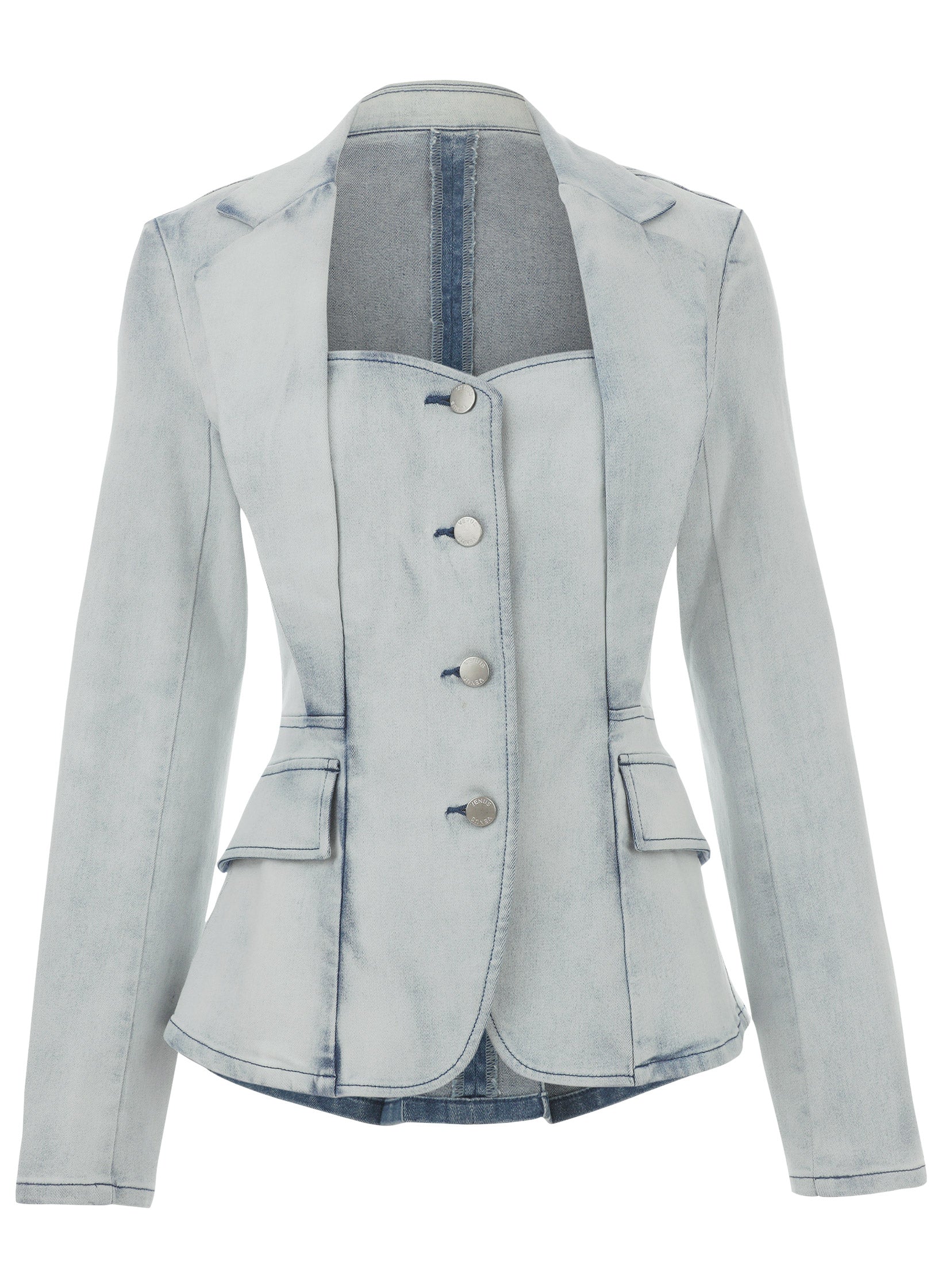 Sweetheart Denim Blazer Light Wash