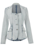 Sweetheart Denim Blazer Light Wash