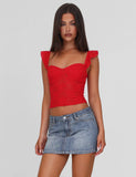LORNA TOP RED