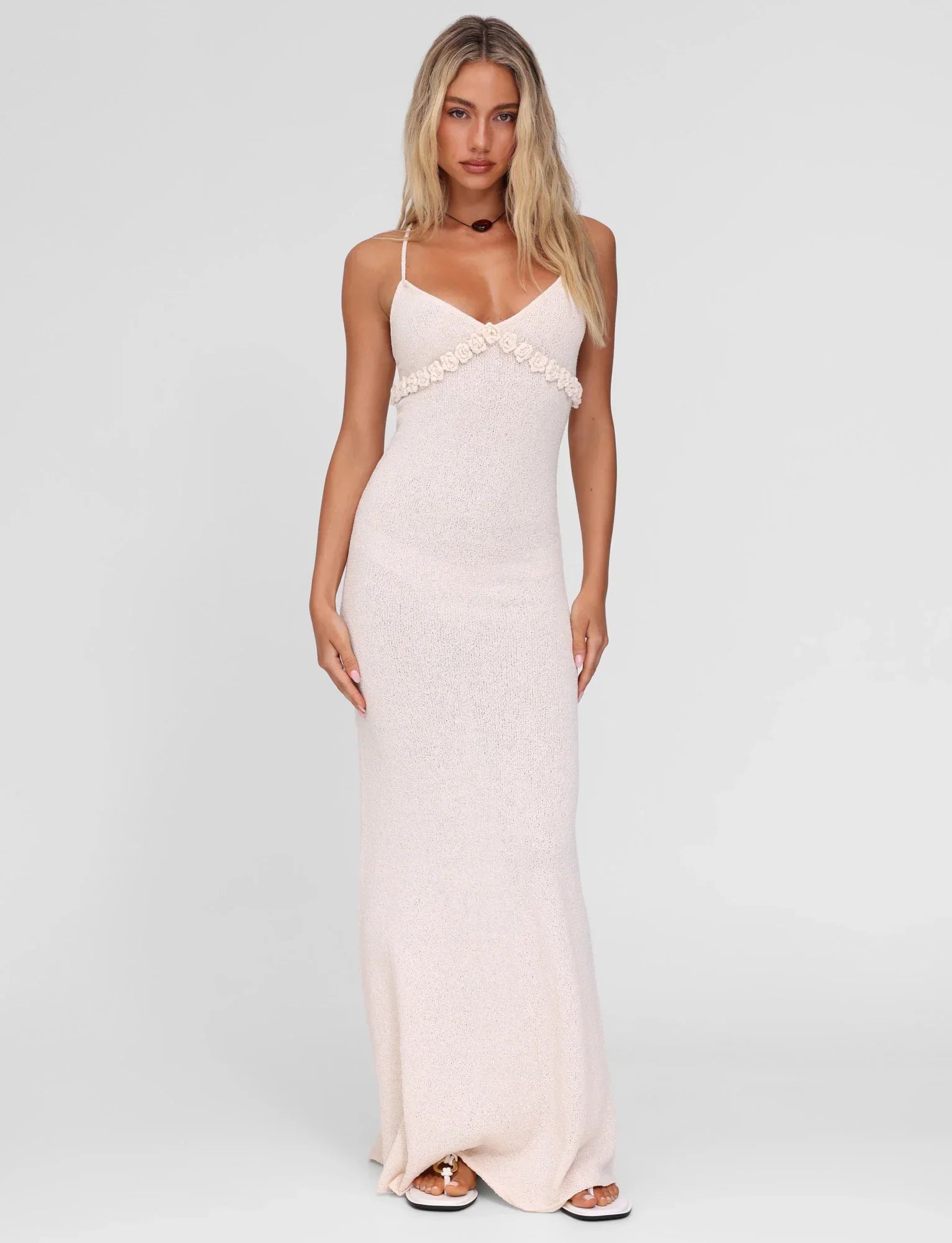 LAVELLE MAXI DRESS WHITE CREAM CREAM