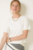 Ponte Knit Short Sleeve Extended Top