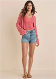 Pointelle Bell Cardigan Paradise Pink
