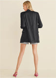 Double Breasted Blazer Jet Black