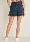 French Terry Shorts Blue Indigo Wash