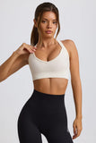 Super Sculpt Seamless Cross Back Sports Bra in White