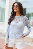 Hannah Light Blue Open Knit Sweater