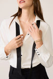 Quinn Crepe Satin Bow Shirt