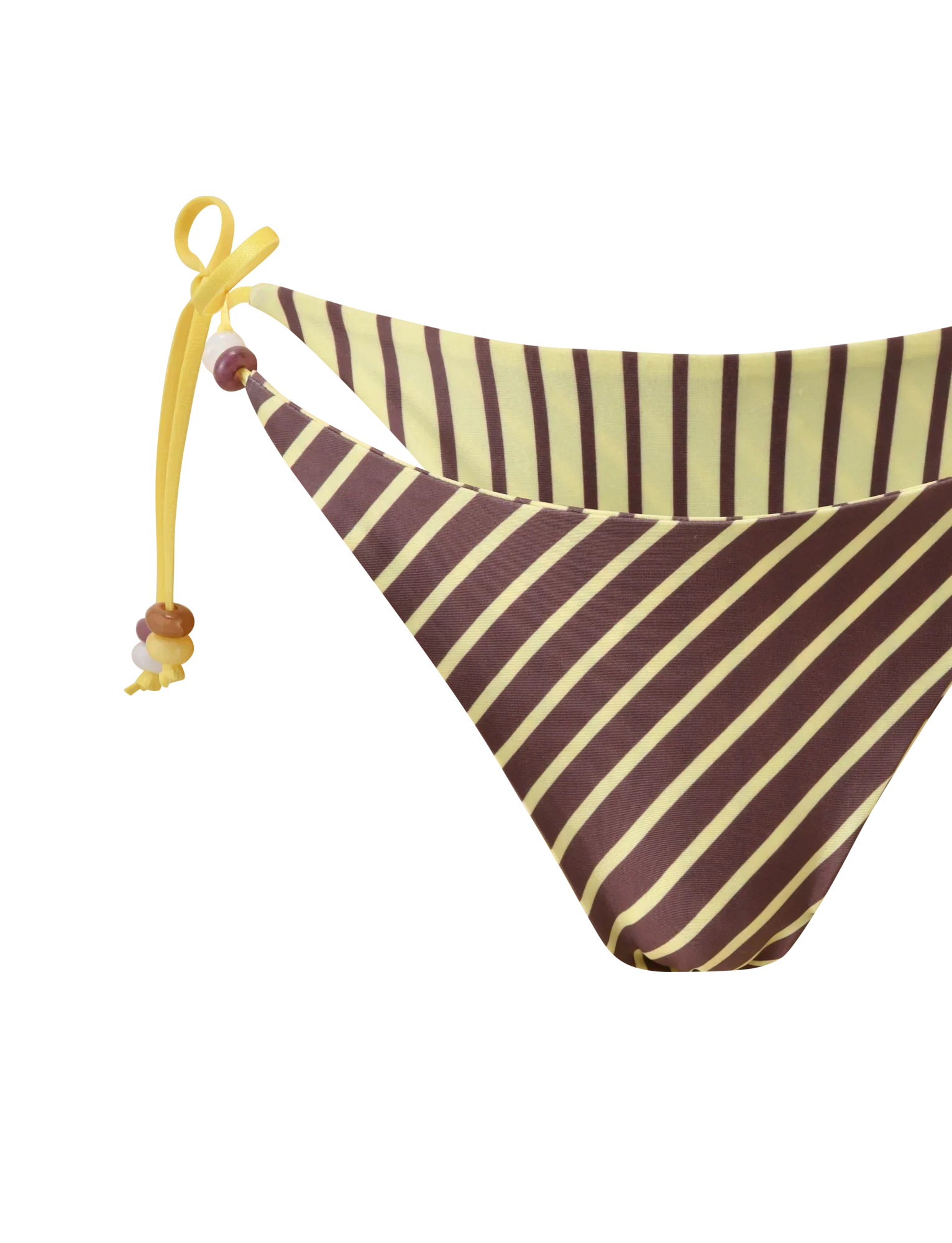FINLEA REVERSIBLE BIKINI BOTTOM BROWN AND YELLOW STRIPE