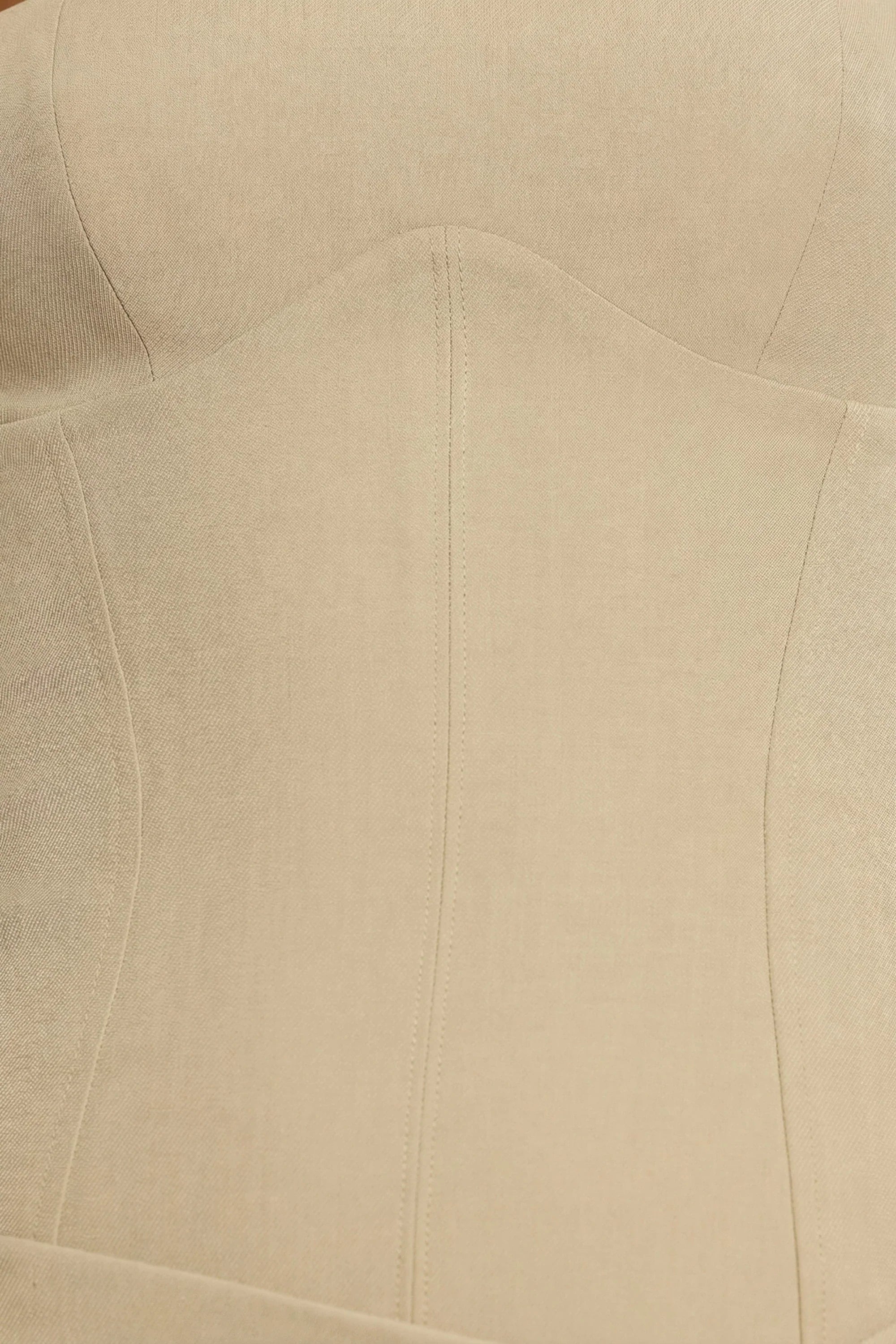 Woven Twill Wrap Over Pleated Mini Dress in Taupe