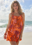 Crinkle Cover Up Dress Parrot Palm
