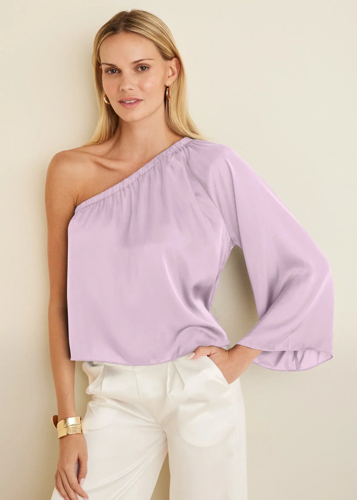 One Shoulder Top Lilac