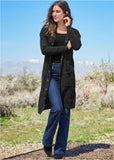 Grommet Detail Duster Black