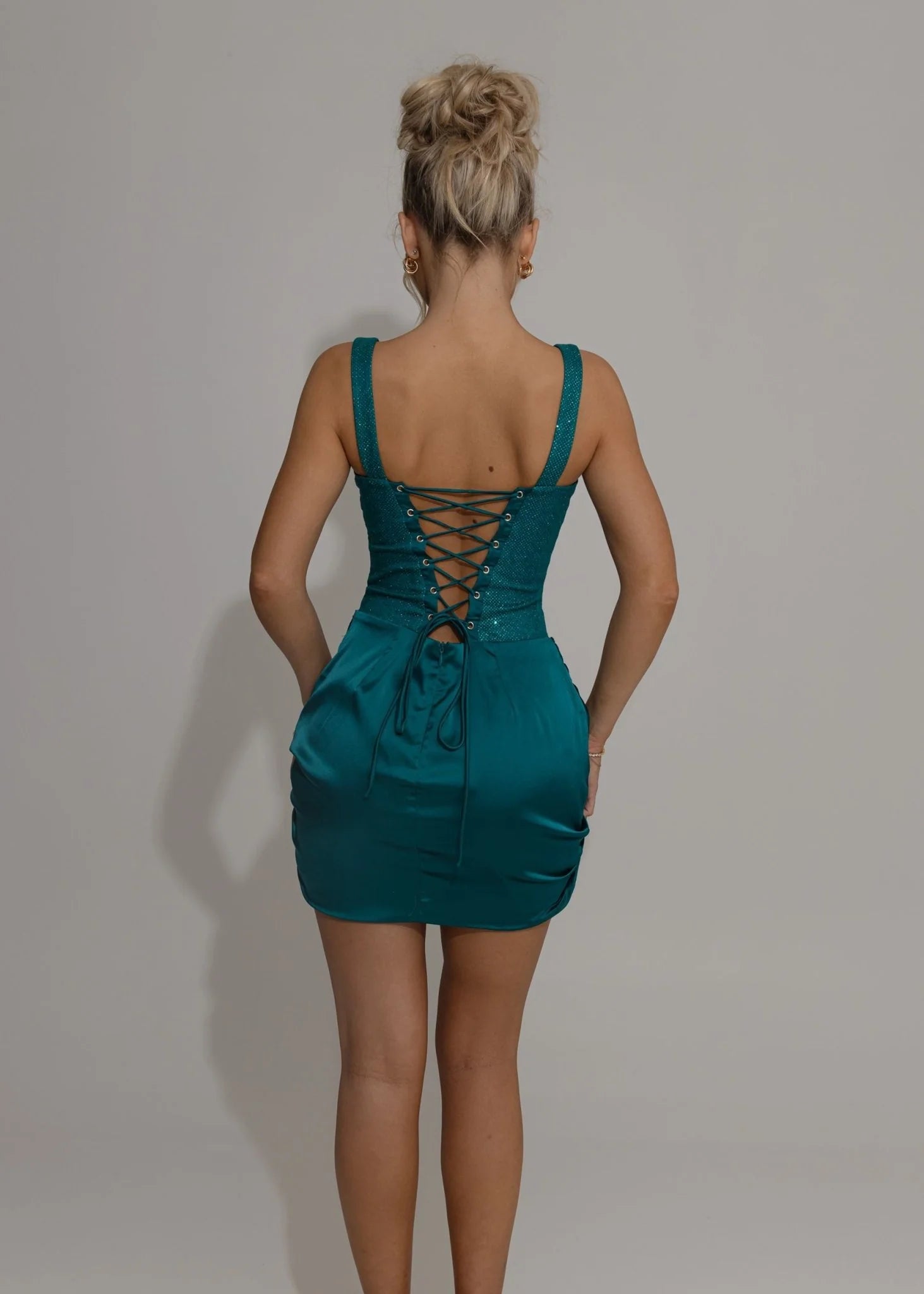 Your Temptation Glitter Mini Dress Teal