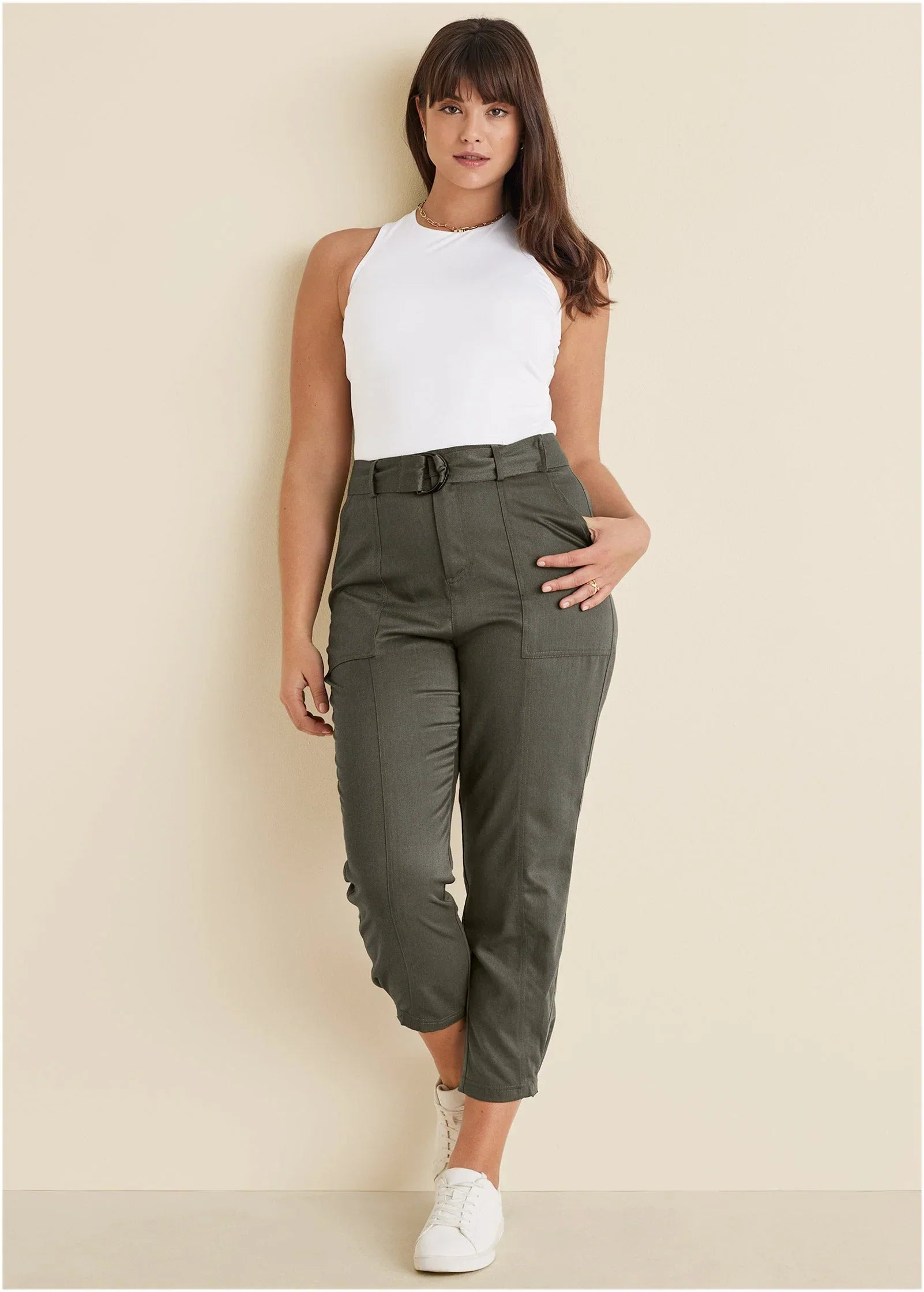 Relaxed Twill Straight Pant Olive