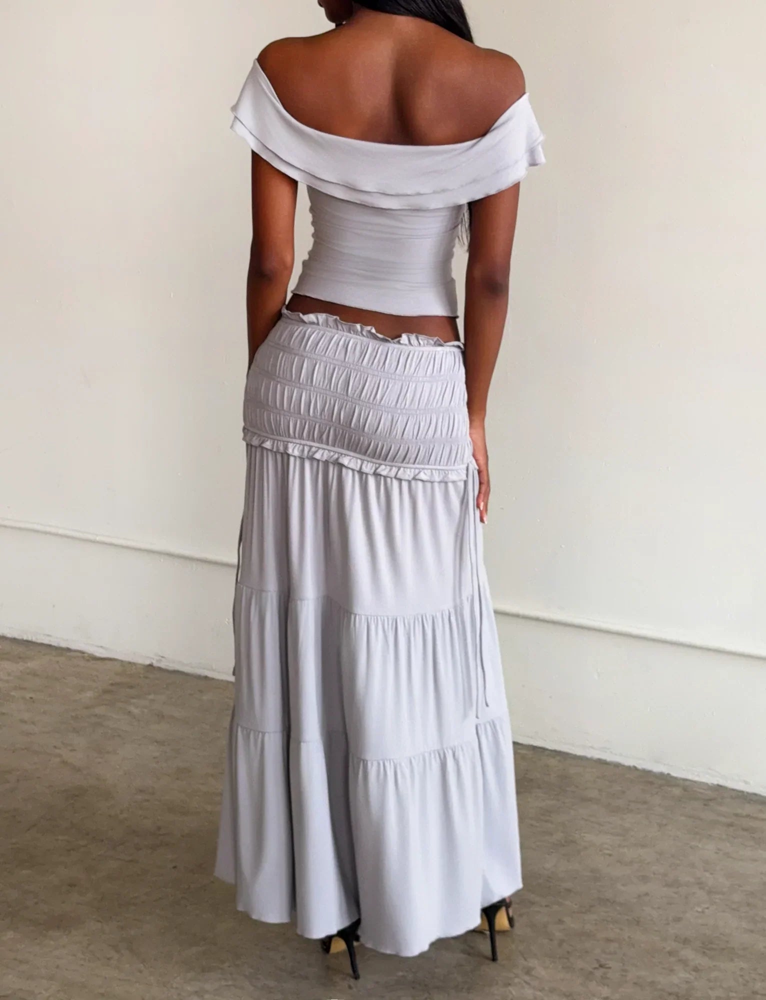 DENALI MAXI SKIRT DOVE GREY