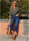 Sophia Wide Leg Crop Jeans Dark Wash