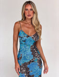 JULIANNA DRESS BLUE LEOPARD