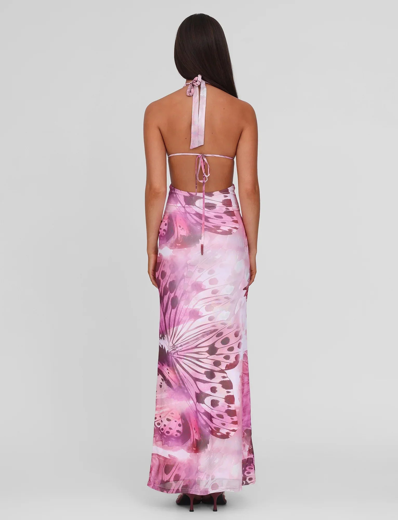 SOLEIL MAXI DRESS MACRO BUTTERFLY