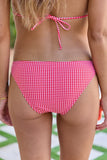 Island Dream Red Gingham Hipster Bikini Bottom