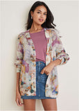 Light Weight Cardigan Digital Wildflowers