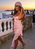 Soft Romance Corset Sequin Skirt Maxi Dress Pink