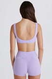 Soft Active Twist Front Mini Shorts in Lilac