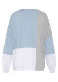 Colorblock Sweater White Blue