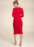 Sweater Dress With Shrug Red