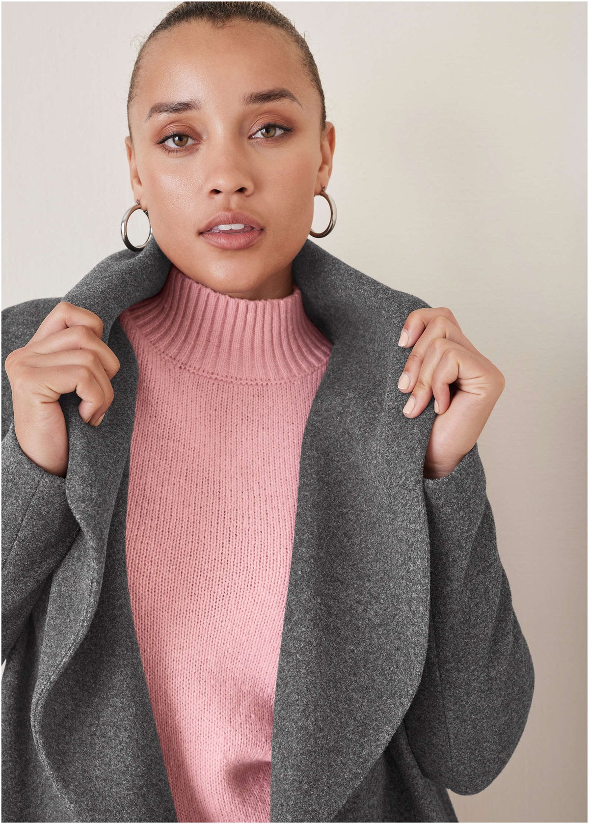 Robe Wrap Coat Dark Heather Grey