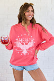 America Eagle Light Red Graphic Sweatshirt