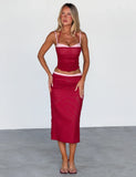 CALINE RUCHED CORSET RED