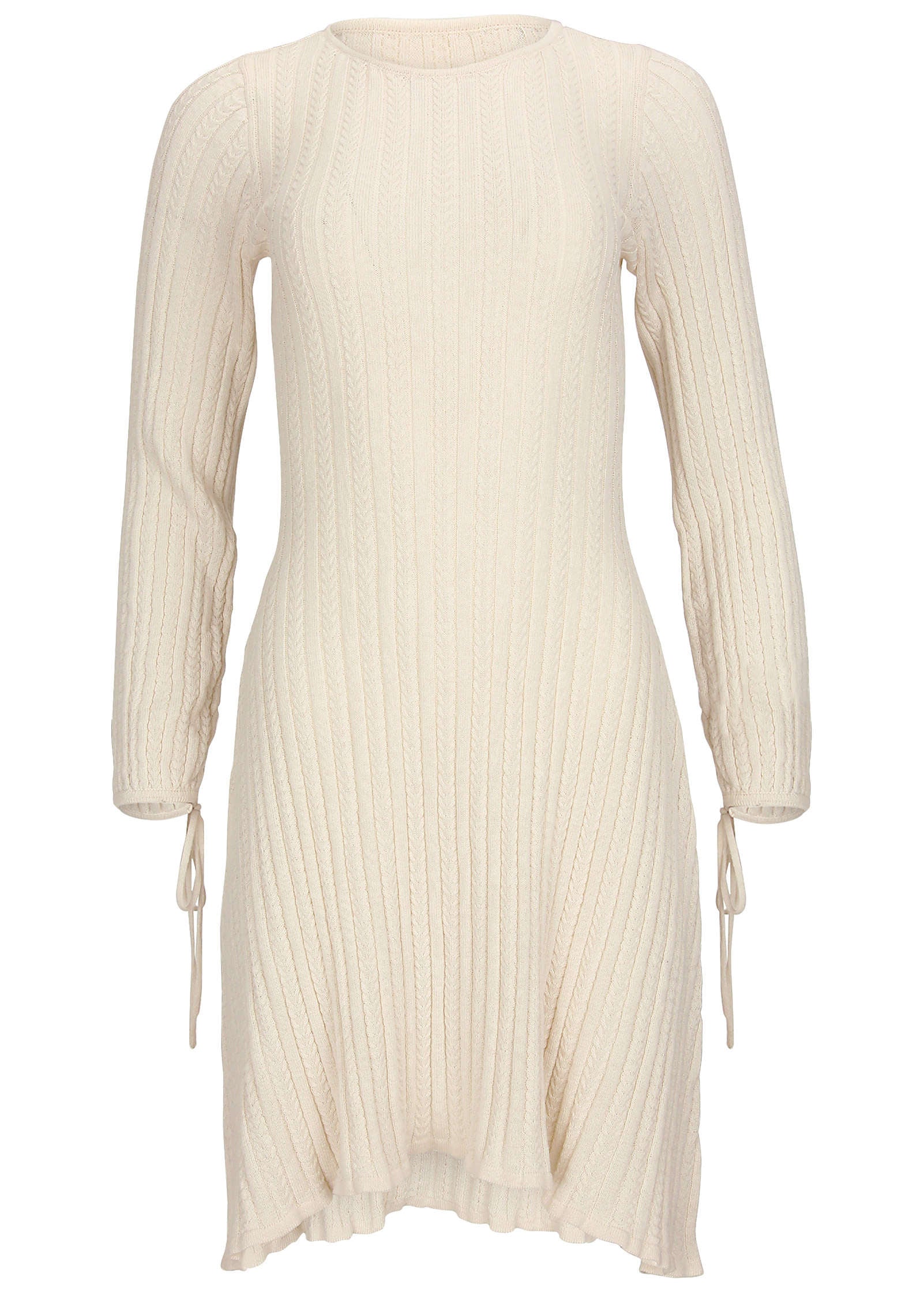 Tie Detail Mini Sweater Dress Off White