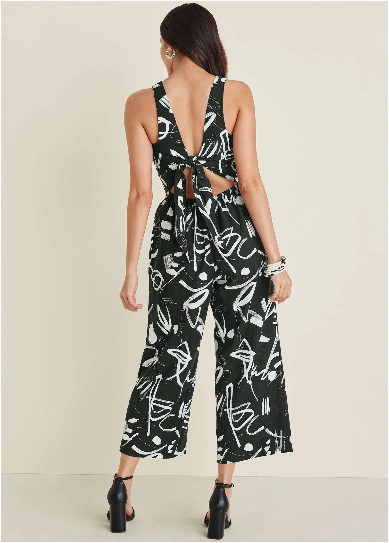 Linen Jumpsuit Modern Graffiti