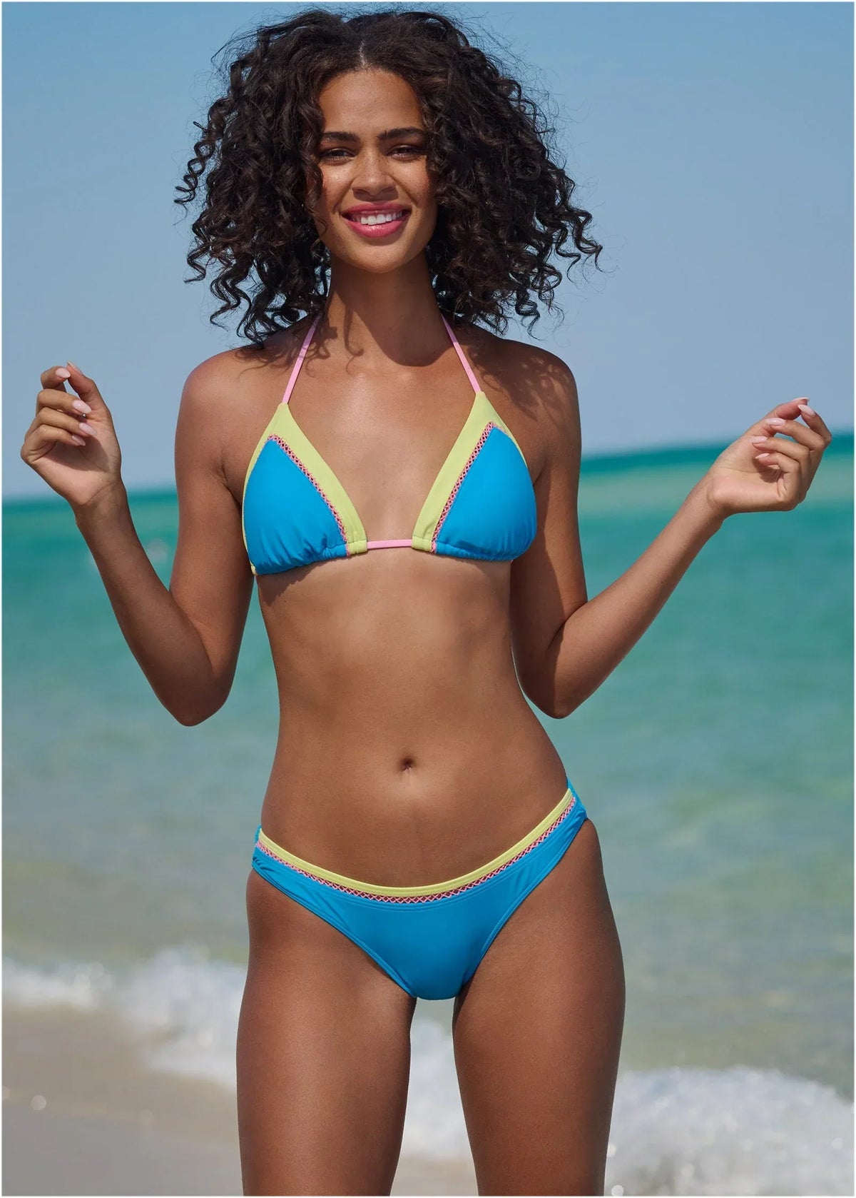 Hamptons Diamond Stitch Top Soft Seas