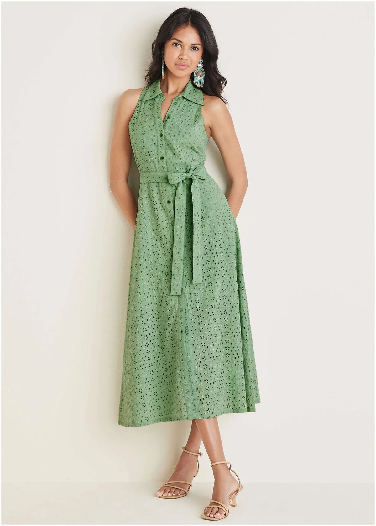 Eyelet Maxi Dress Basil