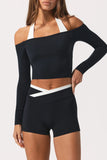 Soft Jersey Off Shoulder Top in Black