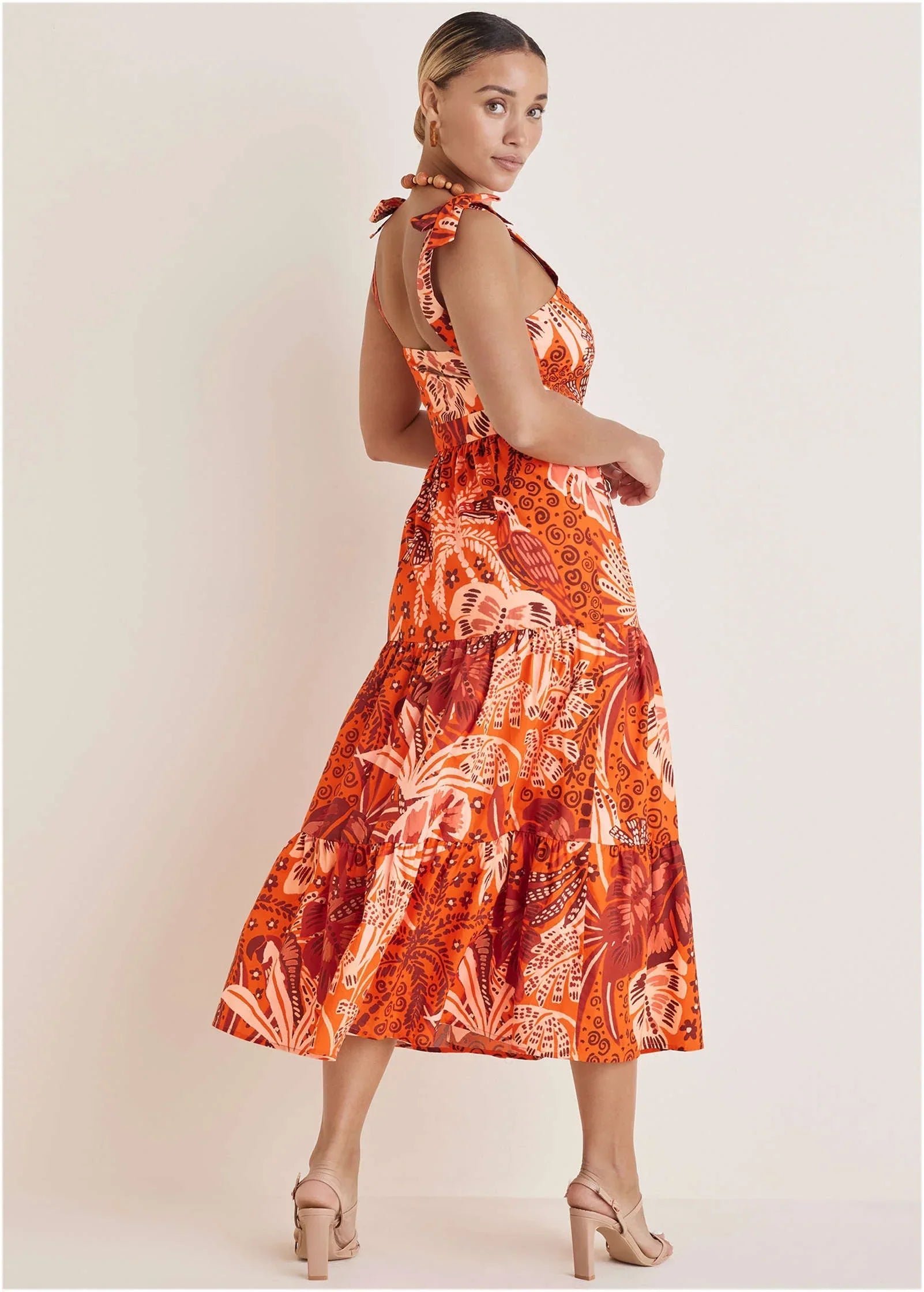 Tiered Maxi Dress Parrot Palm