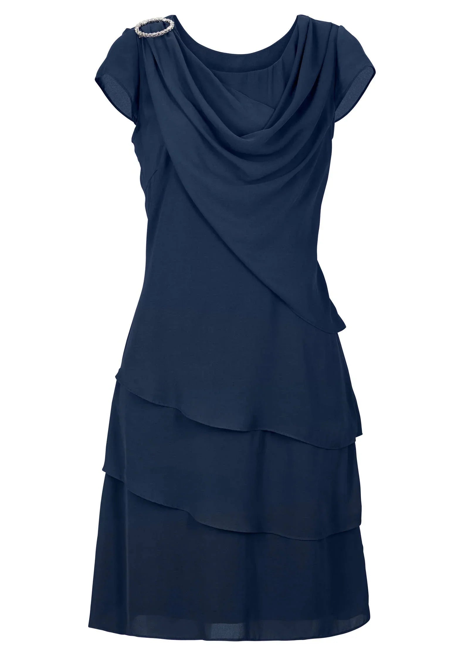 Sleeveless Chiffon Mini Dark Blue