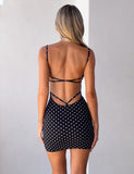MINERVA MINI DRESS 20 BLACK POLKA DOT